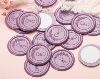 Custom Self Adhesive Wax Seal Stickers, Custom Wedding Wax Seals, Wedding Invitation Wax Seal Stickers, Personalized Wax Seal Stickers