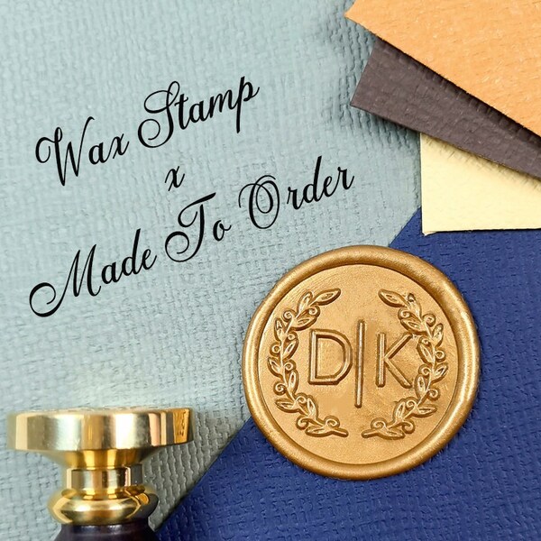Custom Initials Wax Stamp, Name Wax Stamp for Wedding, Custom Wax Seal Stamp Kit, Personalized Initial Stamp, Invitation Wax Seals