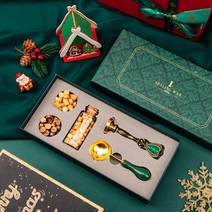 Carimbo personalizado, kit de selo de cera personalizado, conjunto de selo de cera, conjunto de selo de cera, adesivos Sesl de cera de casamento, presente de Natal personalizado para ela