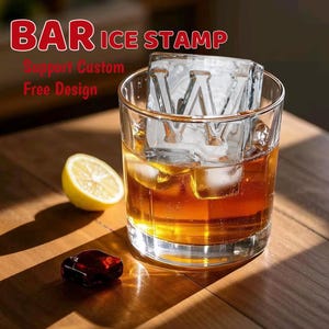 Sello para cubitos de hielo de whisky/Sello personalizado para cubitos de hielo/Sello personalizado/Sello de barra personalizado/Sello con logotipo personalizado/Molde de latón para hielo/Sello personalizado