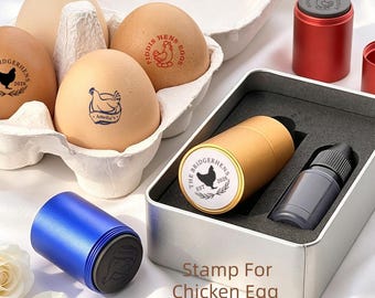 Personalized Egg Stamp, Chicken Coop Gifts For Farmer, Custom Logo Stamp for Farm, Duck Egg Stamper, Fresh Egg Stamp