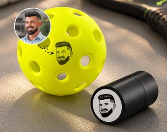 Custom Pickleball Stamp With Portrait, Personalized Logo Stamp for Pickleball, Gift for Pickleball Player, Unique Christmas Gifts