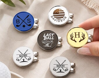 Personalized Golf Hat Clip with Magnetic Ball Marker, Custom Golf Ball Marker, Golf Gift for Men, Gift for Dad, Team Gifts