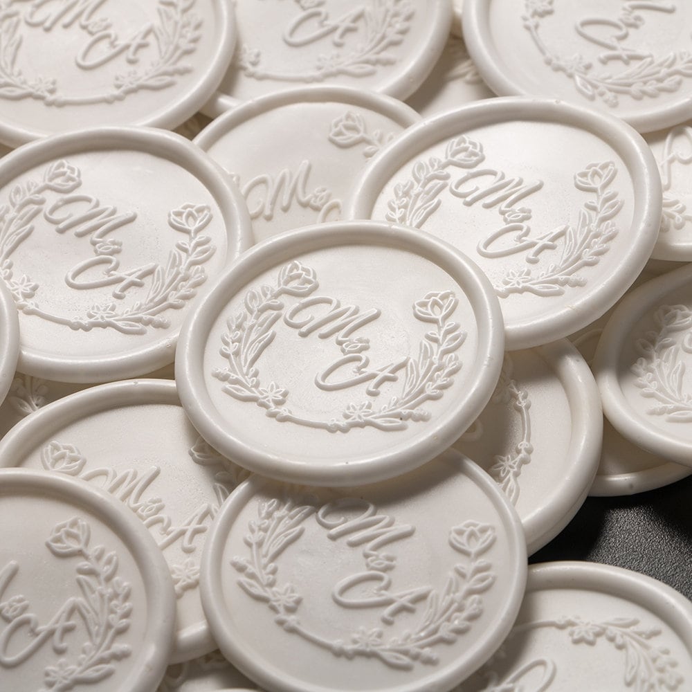 Custom Wax Seal Sticker USA Seller Self-adhesive Already Applied Wax Seals  .75 Inch Diameter Seal 