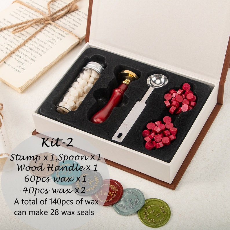 Custom Any Design, Custom Wax Seal Stamp Kit, Custom Wedding Wax Seal, Custom Logo Wax Seal Stamp, Custom Wax Stamps, Initial Wax Seal Kit 2