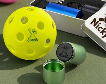 Gepersonaliseerde pickleball-balstempel, monogram-/naamstempel, logo-stempel, pickleball-accessoire, cadeau voor pickleball-liefhebber.