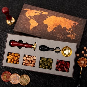 Ensemble de sceau de cire de mariage, timbres de cire personnalisés, kit de timbres de sceau de cire, sceaux de cire personnalisés, sceau de cire de Noël, timbre personnalisé pour cadeau de Noël