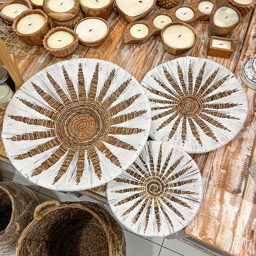 Wall Decor Living Room Plates Wicker Plates Wall Basket Juju Hat Boho