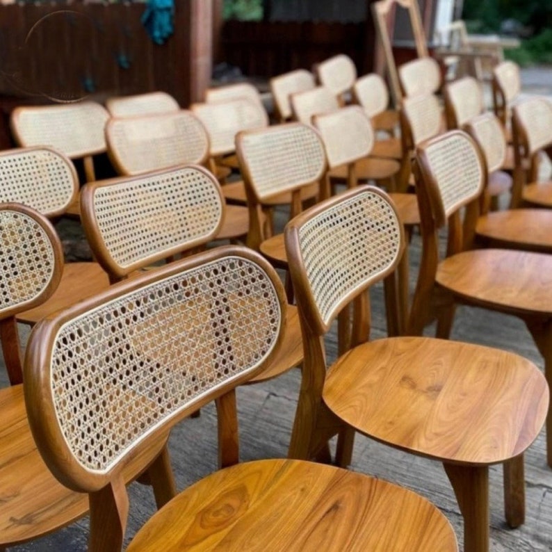 Wooden Chairs Set 8 Pcs Teak Wood Kitchen Furniture Dinning Chairs Etsy