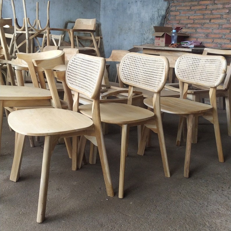 Wooden Chairs Set 8 Pcs Teak Wood Kitchen Furniture Dinning Chairs Etsy