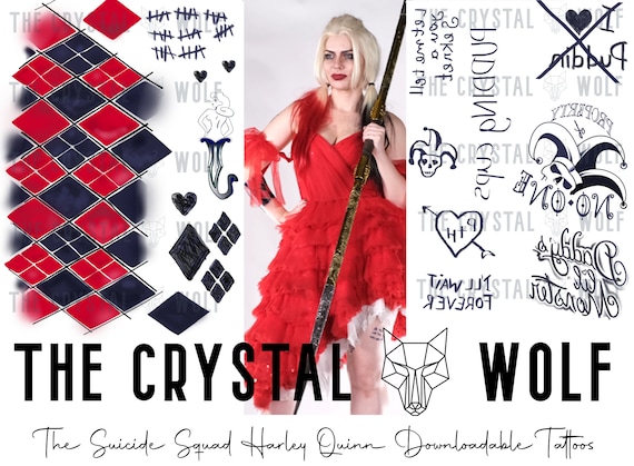 Harley Quinn Tattoos Package the Suicide Squad Red Dress - Etsy