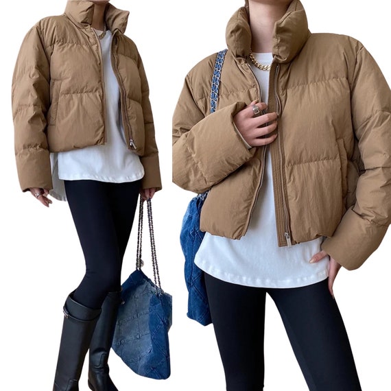 Oversized short puffer jacket cheap