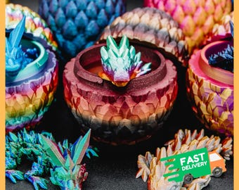 Mystery Dragon Egg Fidget Toy – Articulated Baby Dragon | Fantasy Surprise Gift | 3D Printed Desk Toy