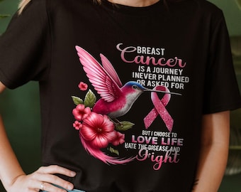 Breast Cancer Awareness T-Shirt, Hummingbird Breast Cancer Shirt, Breast Cancer Awareness Shirt, Breast Cancer T-Shirt, Pink Ribbon Shirt