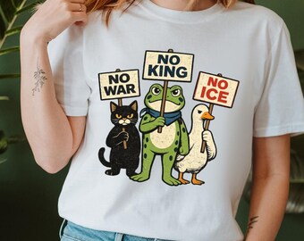 No King No War No ICE T-Shirt,Democracy Dies in Silence FDT Shirt, No Kings Goose Protest Shirt, Human Rights Justice Tee, Political Shirts