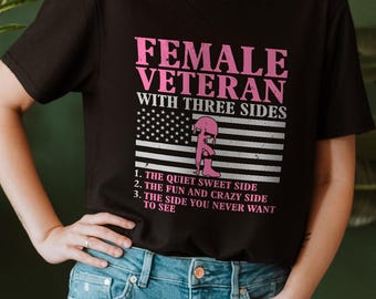 Female Veteran T Shirt, Woman Veteran Shirt, Veterans Day Shirt for Women, Patriotic 4th of July Gift, US Flag Graphic Tee, Veterans Day