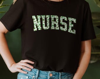 St Patrick’s Day Nurse Shirt, Shamrock NURSE T-Shirt,Nurse Shamrock Shirt, Lucky Medical Staff Tee, Irish Holiday Scrub Top