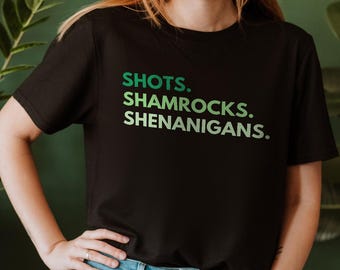 Funny St Patrick’s Day Shirt, Lucky Drinking Pub Crawl Tee, Saint Paddy’s Day Shenanigans TShirt, Irish Bachelor Party Shirt