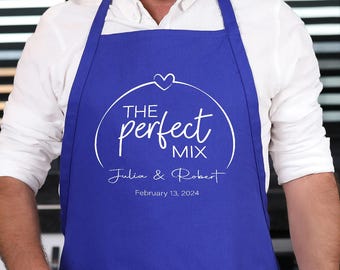 Delantal personalizado para parejas, delantal de chef o subchef, regalo de cocina personalizado para inauguración de la casa, delantal de cocina, delantal con nombre