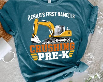 Construction Crew Shirt,Personalized Pre K Shirt,Construction Preschool Shirts,Construction Birthday Shirt,Excavator Kids Tee,Back To School