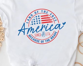 America Land of the Free Shirt, 4th of July T Shirt, USA 1776 Patriotic Shirt, United States of America Tee, 1776 Independence Day Tee