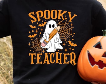 Spooky Teacher Tshirt, Teacher Halloween Shirts, Spooky Season School Tee, Teacher Halloween Gift, Ghost Teacher Tee, Halloween School Shirt