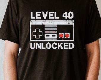 40th Birthday Gift For Him, 40 Birthday Shirt For Men Women, Level 40 Unlocked,Gamer Party Shirts,1985 Vintage Birthday Shirt,Vintage Shirts
