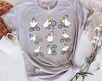 Silly Goose Shirt | Funny Goose Bike Tee | Cycling T-Shirt | Cute Animal Bicycle Shirt | Gift for Cyclists, Silly Goose Bicycle Tee,