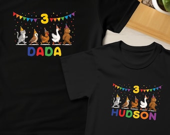 Custom Little Bear Birthday Toddler Shirt,Mom and Kid Party Outfit, Custom 3 Year Old Birthday Tee, Matching Family Birthday Shirts