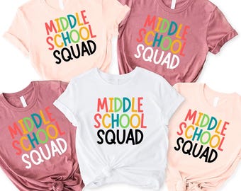 Middle School Squad T-Shirt, Hello Middle School, Middle School Team Shirts, Teacher Team Shirt, School Teacher Tee,  Middle School Tees