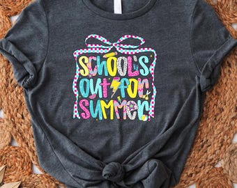 School's Out for Summer TShirt,Last day of School Tee,Teacher Appreciation Shirt,School Gifts,Kids summer break,Preppy Summer Teacher School