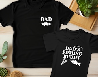 Dad's Fishing Buddy TShirt,Dad and Kids Matching Tees,Dad and Son Fish Shirt,Dad and Me Shirt,Fathers Day Gifts,Father And Baby matching Tee