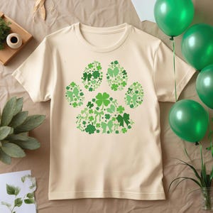 St Patrick's Dog Shirt,Lucky Dog Mom Shirt,Dog Lover St Patrick's Day Gift,Mommy Gifts,Lucky Shamrock Shirt,Happy St Patricks Paw Prints Tee