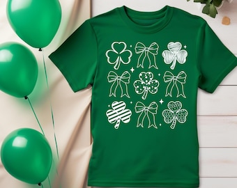 St Patrick's Day Coquette Shirt, St Paddy's Day Coquette Shirt,Shamrock Tee,St Patrick's Day gift,Paddy’s Day Outfit,Cute Lucky Clover Tee,