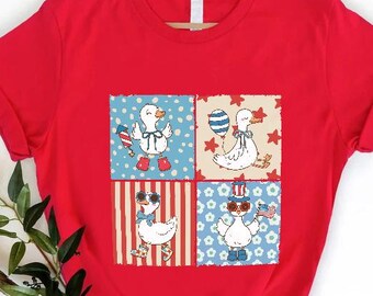 4th of July Goose Shirt, Patriotic Goose Sweater,Happy 4th Of July Shirt,America Flag T-shirt,This Goose Is Loose Tee,Independence Day Shirt