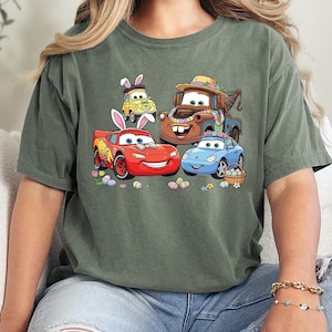 Disney Cars Easter Shirt, Lightning McQueen Mater Bunny Tee, Pixar Spring Egg Hunt Graphic Tee, Comfort Colors Disney Easter Shirt bild 10