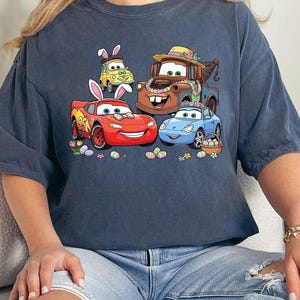 Disney Cars Easter Shirt, Lightning McQueen Mater Bunny Tee, Pixar Spring Egg Hunt Graphic Tee, Comfort Colors Disney Easter Shirt bild 9