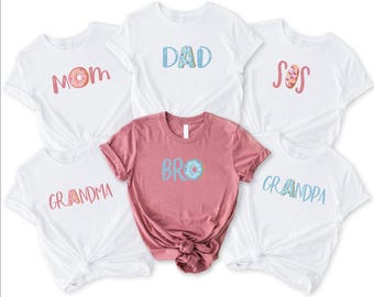 Donut Family Birthday Shirt, Mom and Dad Donut Tshirt, Donut Shirt for Toddler, Funny Donut Gifts, Donut Theme Party Tees, Donut Lover Shirt