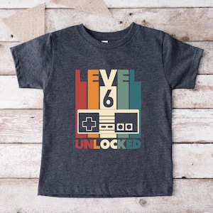 Level 6 Unlocked Gamer Shirt Sixth Birthday Party Gift Boy Level 6 Unlocked Gamer Shirt Sixth Birthday Party Gift Boy