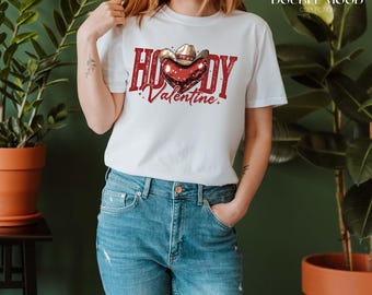 Howdy Valentine Shirt, Valentine's Day T-Shirt, Western Women's Shirt, Cowgirl Boots Shirt,Trendy Cowgirl Gift, Cowgirl,Valentine's Day Gift