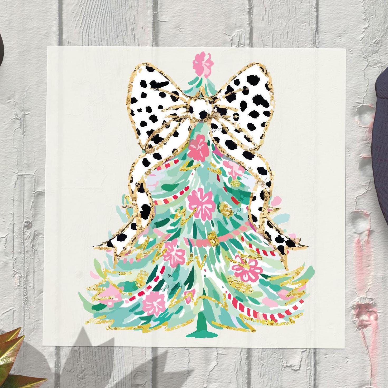 Colorful Christmas Tree DTF Transfer,Christmas Coquette Tree Ready To Press,Xmas Coquette Bow DTF Print,Xmas Coquette Dtf,Christmas Bow Dtf