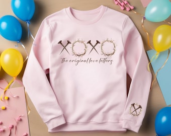 Suéter con letras de amor originales de XOXO, suéter XOXO, camisa cristiana de San Valentín, suéter con fe de XOXO, suéter de regalo cristiano, camisa con lazo de San Valentín