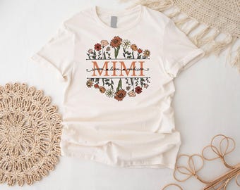 Custom Grandma Shirt,Grandma Wildflowers Tee,Mothers Day Gift for Grandma,Mimi Shirt With Grandkids Name,Floral Grandmother Tee,Mother's Day