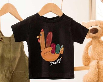 Thankful Shirt for Girls and Boys, Kids Thanksgiving Shirt, Toddler Thanksgiving Shirt, Funny Turkey Day Kids Shirt, Cute Thankful T-Shirt