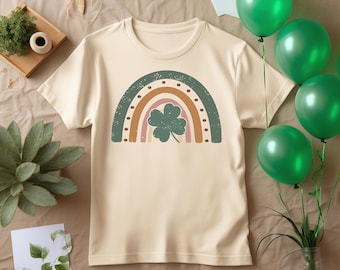 Retro Lucky Shamrock Rainbow Shirt, Shamrock Shirt, St Patrick's Day Rainbow Shirt, St Patricks Shirts Womens, Cute Rainbow St Pattys Day,