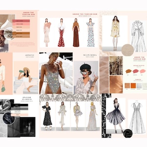Fashion Design Portfolio Template Drag and Drop Downloadable (Instant ...