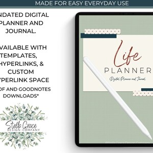 Ongedateerd Life Planner-landschap | Digitale levensplanner aanpasbare planner met sjablonen en aangepaste hyperlinks