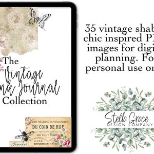De Junk Journal Collection Digitale Stickers | Junk Journaling Digitale Planning Stickers voor Goodnotes
