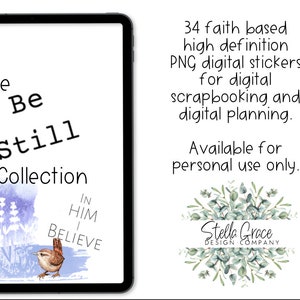 The Be Still Collection Digital Stickers | Bible Journaling Digital Planning Stickers for Goodnotes