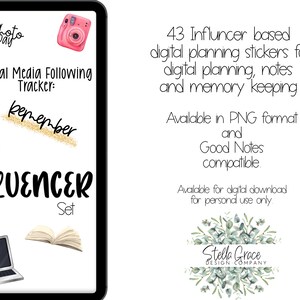Influencer Digital Stickers | Influncer Planning  Digital Planning Stickers for Goodnotes